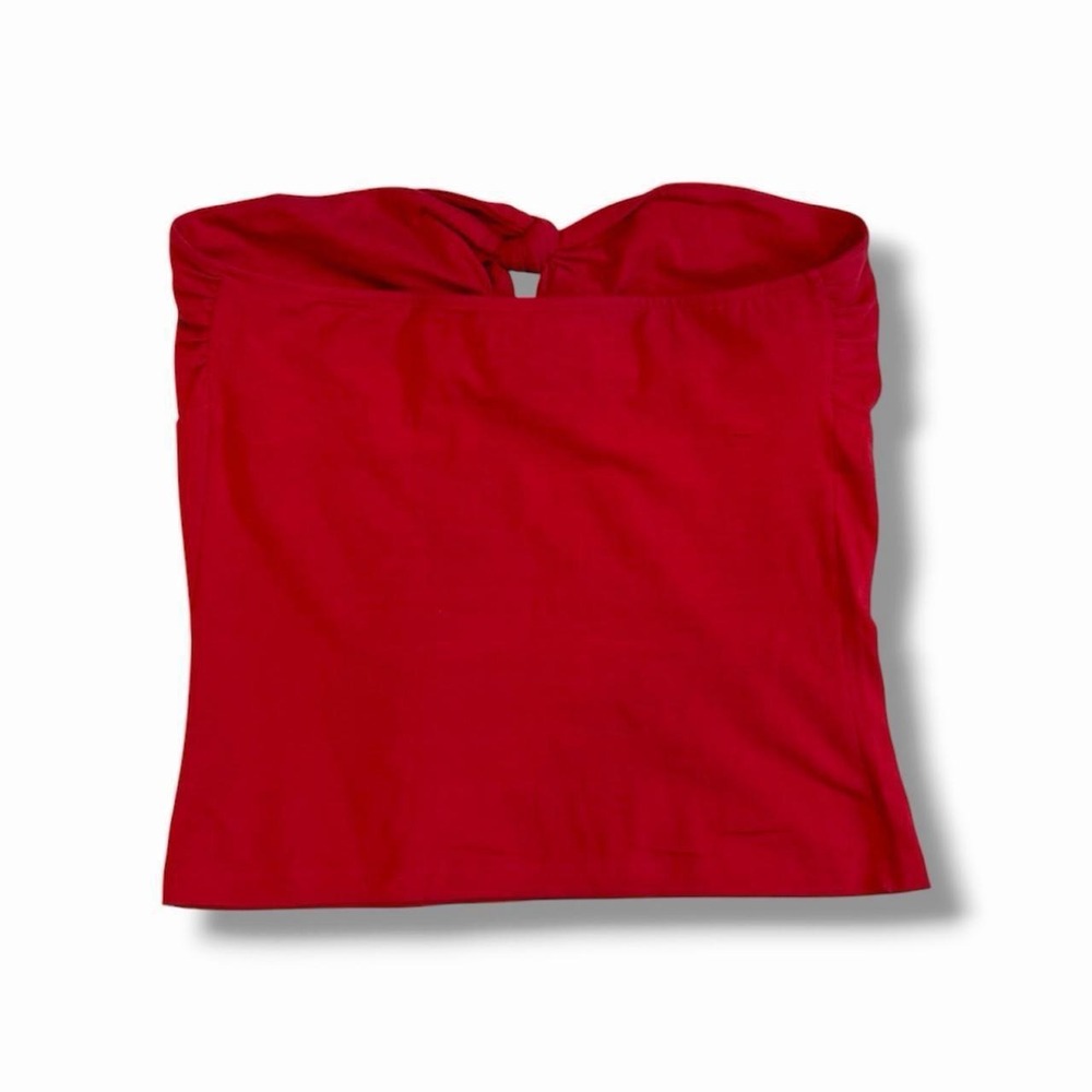 Moda International Red Strapless Keyhole Tube Top Sz M Y2K - Picture 5 of 6